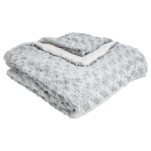 Plaid "Bouclette" fausse fourrure gris 120x160cm