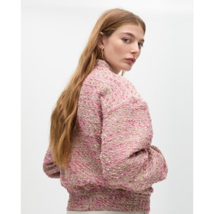 Bomber in Tweed con Tasche con Zip