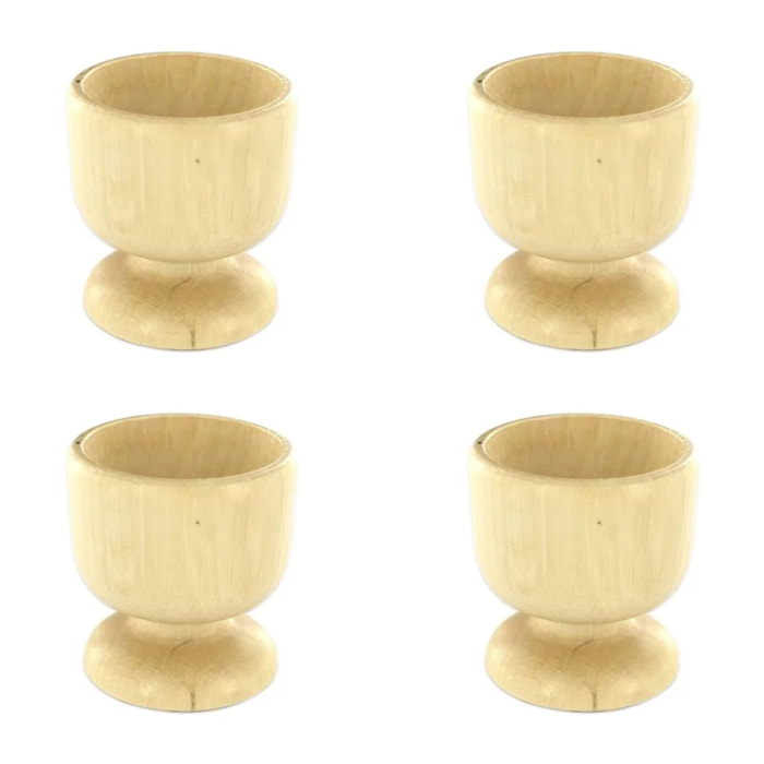 Lot de 4 coquetiers designs en bois Fackelmann Wood Edition