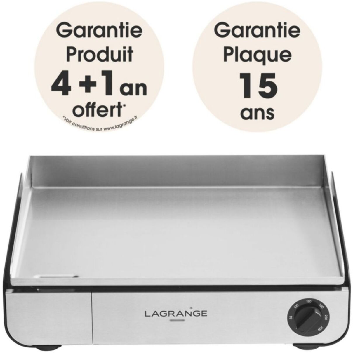 Plancha électrique LAGRANGE Pro 50M noir à poser, 50x40 cm + kit d'accessoires