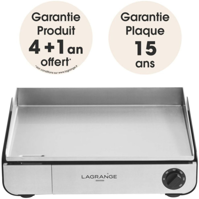 Plancha électrique LAGRANGE Pro 50M noir à poser, 50x40 cm + kit d'accessoires