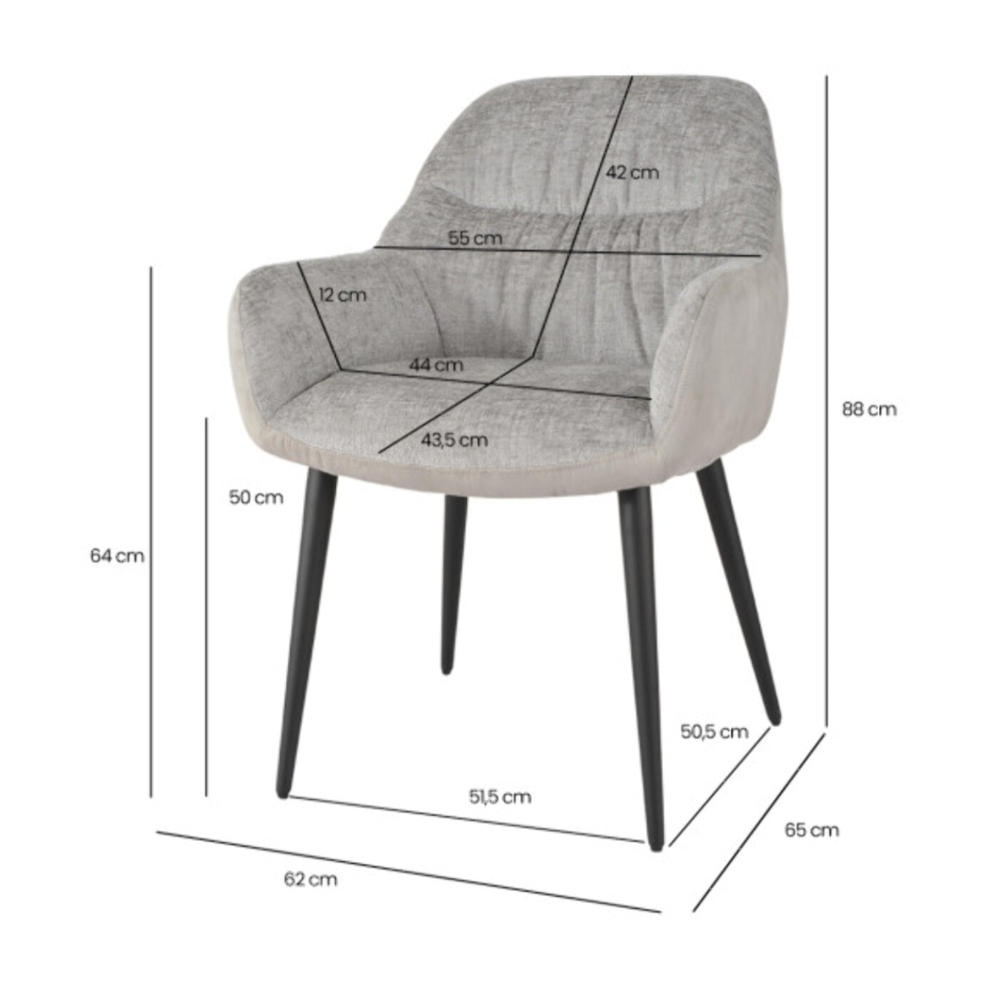 Chaise moelleuse avec accoudoirs - CASTA
