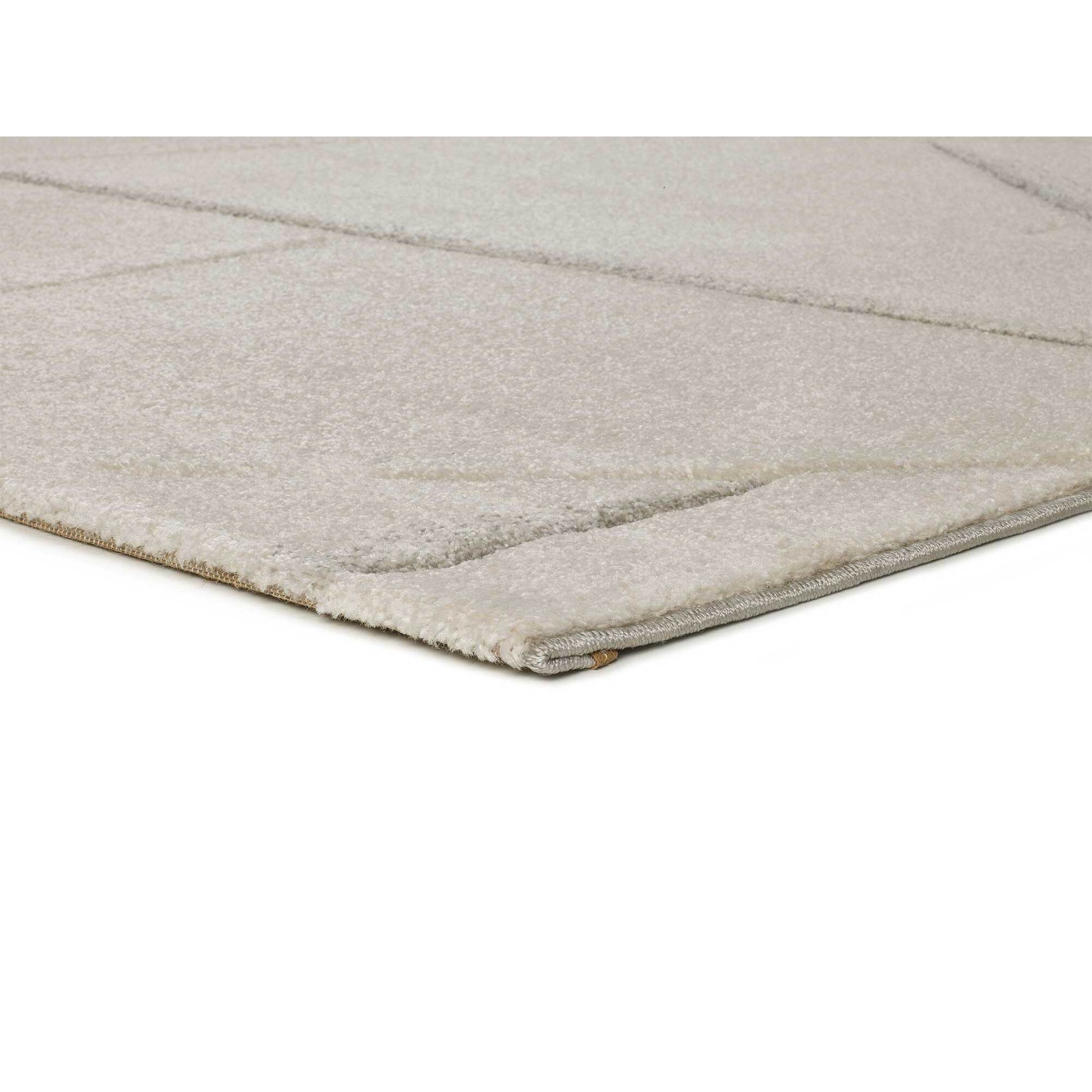 LENA Alfombra geométrica con lí­neas en tonos crema, varias medidas disponibles