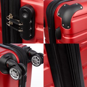 Juego de 2 maletas Trolley extensibles, en material ligero ABS de alta resistencia con esquinas reforzadas. Cerradura numérica, 4 ruedas dobles giratorias 360° y extraíbles.