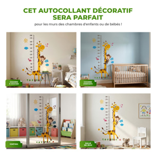Stickers Muraux décoration adhésifs toise singe et girafe