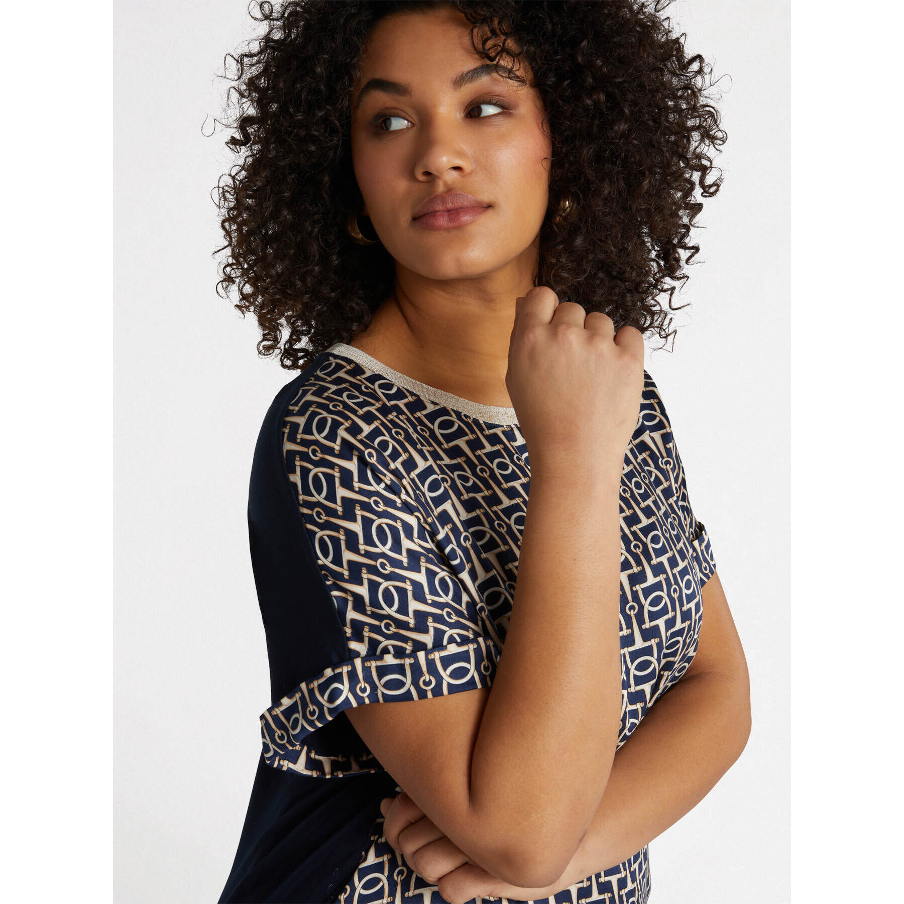 Fiorella Rubino - Camiseta con estampado de cadena - Azul
