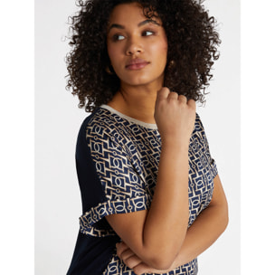 Fiorella Rubino - Camiseta con estampado de cadena - Azul