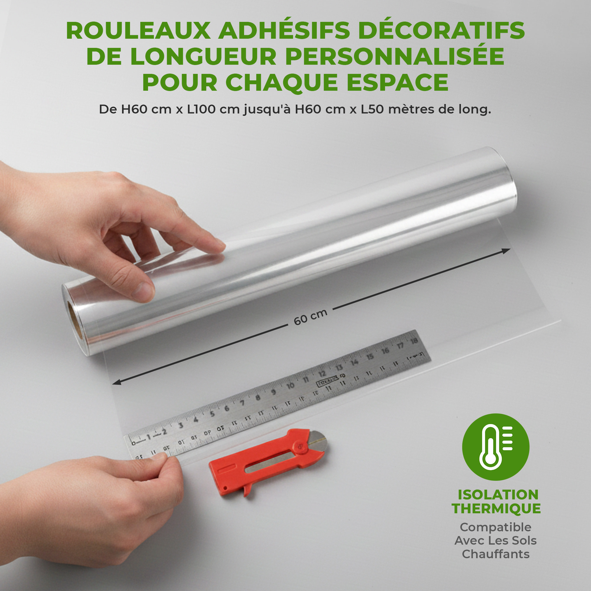 Rouleau adhésif tableau transparent au mètre - Autocollants Revêtement Adhésif Cuisine Meubles Salle de bain