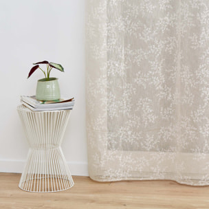 Voilage Vintage fleurs brodées - Taupe