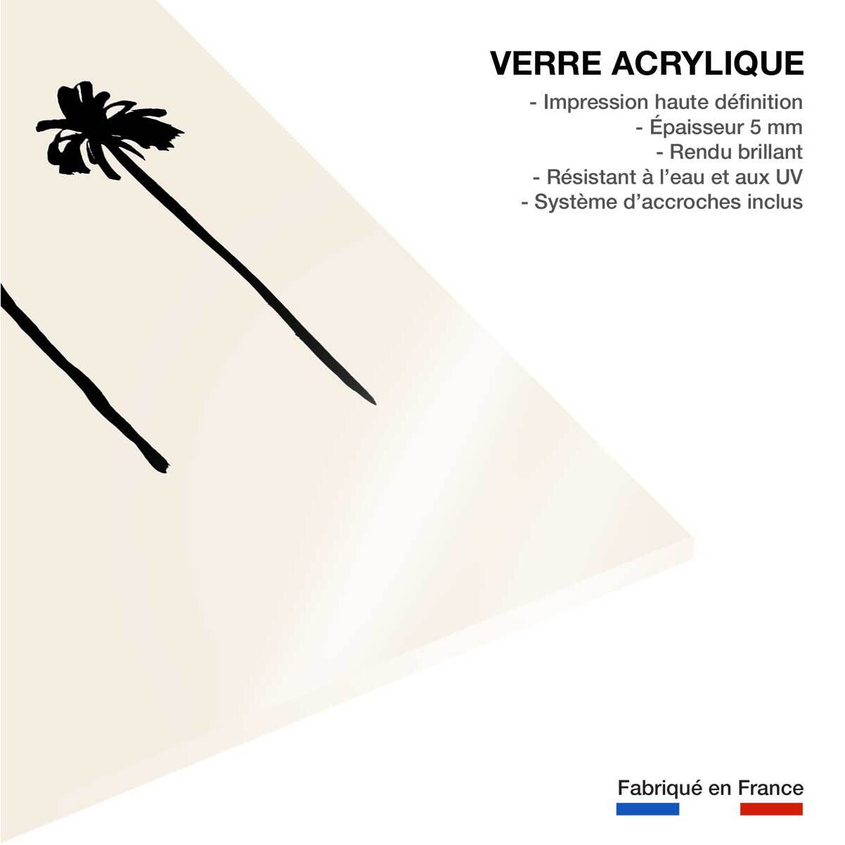 Tableau three black palm tree Tableau plexiglas