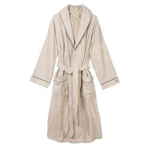 Scalpers albornoz liso con ribete y detalle bordado beige talla s-m