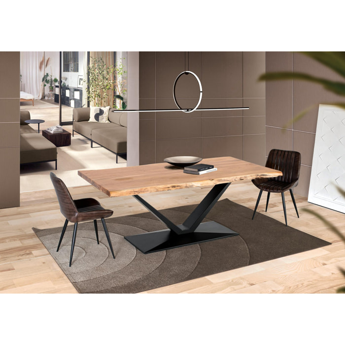 Mesas de Comedor de Madera Maciza de Acacia 200 Cm Estilo Industrial Moderno