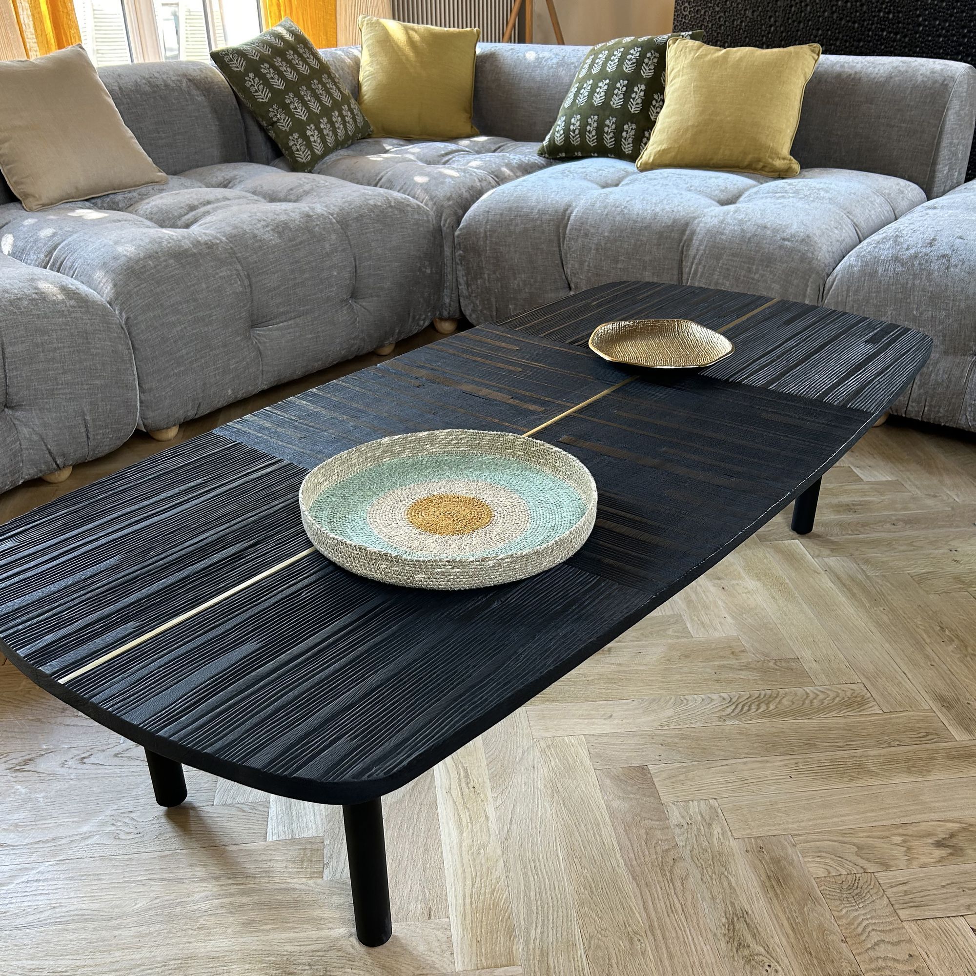 Plateau rond en jonc de mer 33cm KAMPA