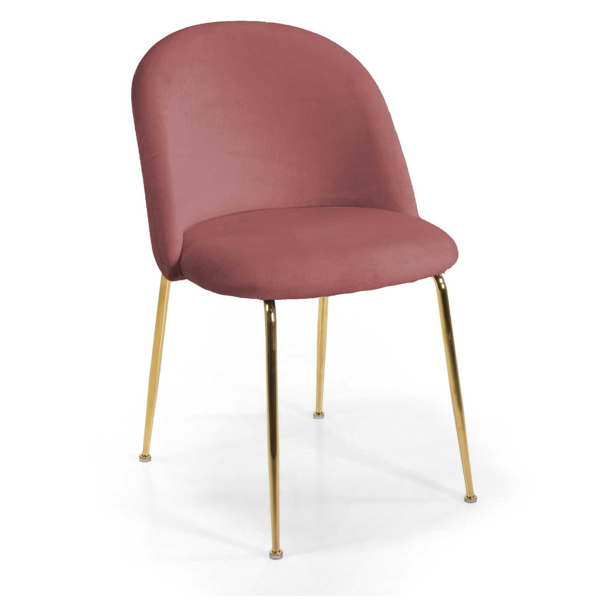 Sedia Sammi Vacchetti in velluto rosa antico con struttura oro cm50x57h77,5