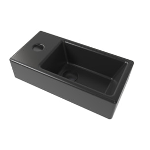 Brevis Lave-mains suspendu avec trou pour robinetterie à gauche, 40,5x20,5x10,5cm, noir (SATBRE4020SLBKM)