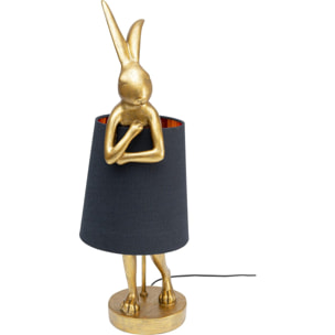 Lampe Animal lapin dorée et noire 68cm Kare Design