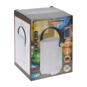 Well Home Lámpara de Mesa Recargable RGB con control remoto y 4 modos de color Ø11x15cm