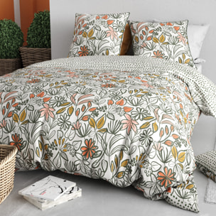 Parure housse de couette 3pcs 100% coton 57 fils narcisse
