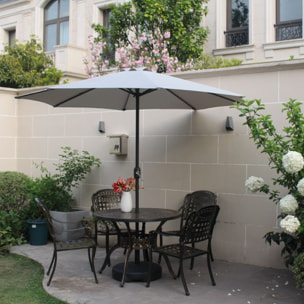 Parasol droit rond Ø 3 m écru PORTO