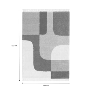 Tapis intérieur shaggy motif géométrique multicolore avec franges Will 120x170cm