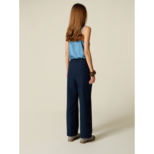 Oltre - Pantalones cargo de sarga - Azul