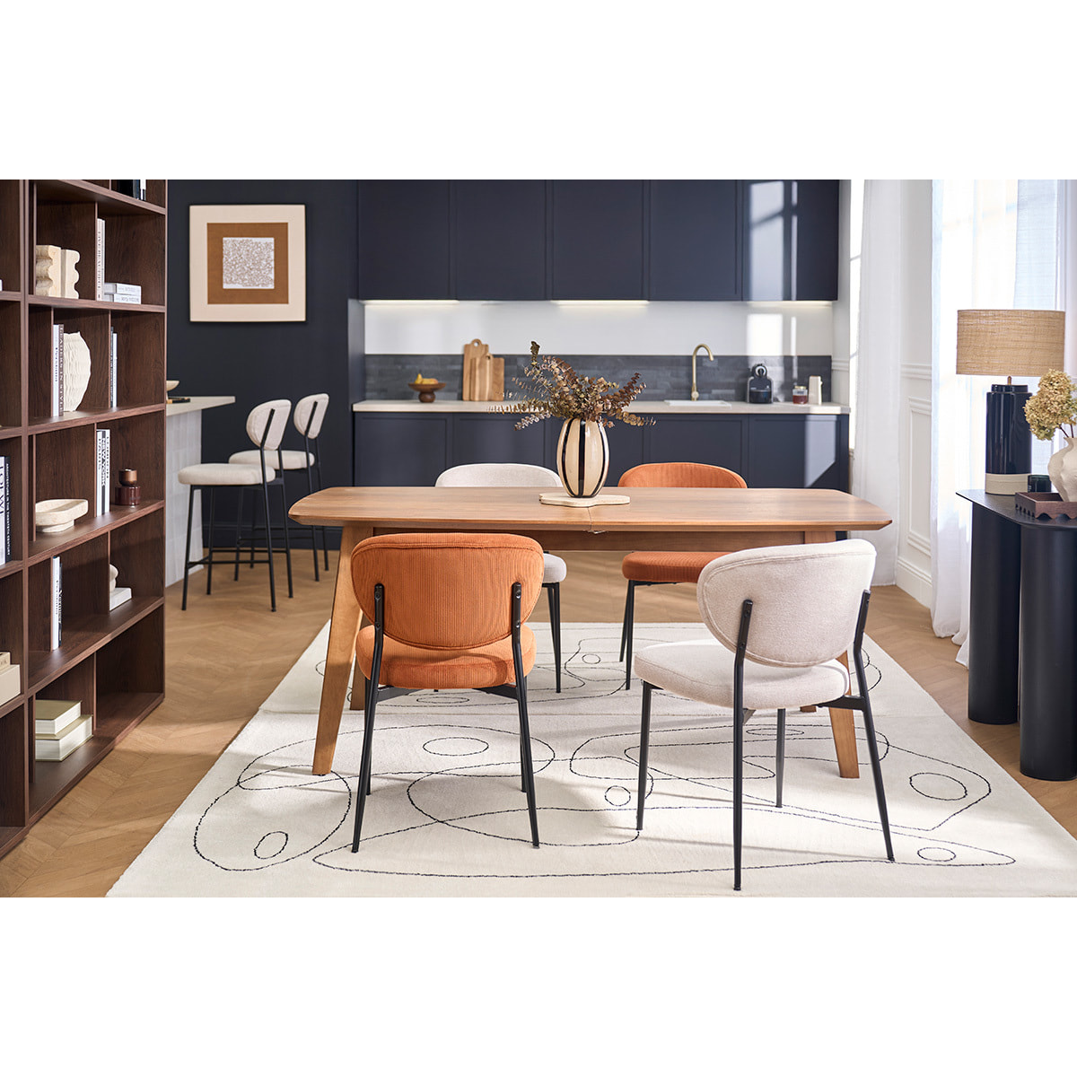 Chaises noires et métal (lot de 2) BREKA