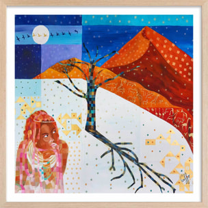 Affiche deco voyage en namibie Affiche + cadre en bois - Chêne