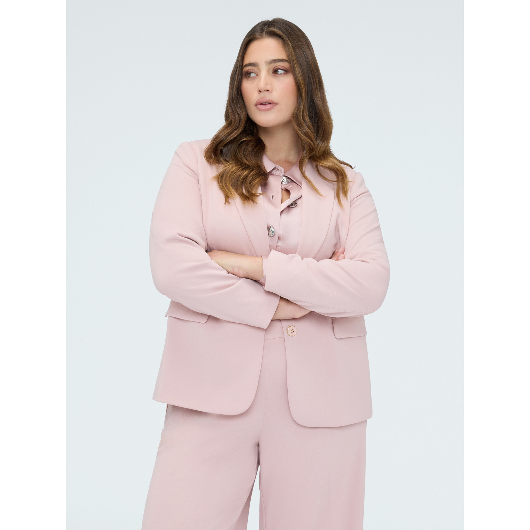 Fiorella Rubino - Blazer ajustado en tejido elástico - Rosa