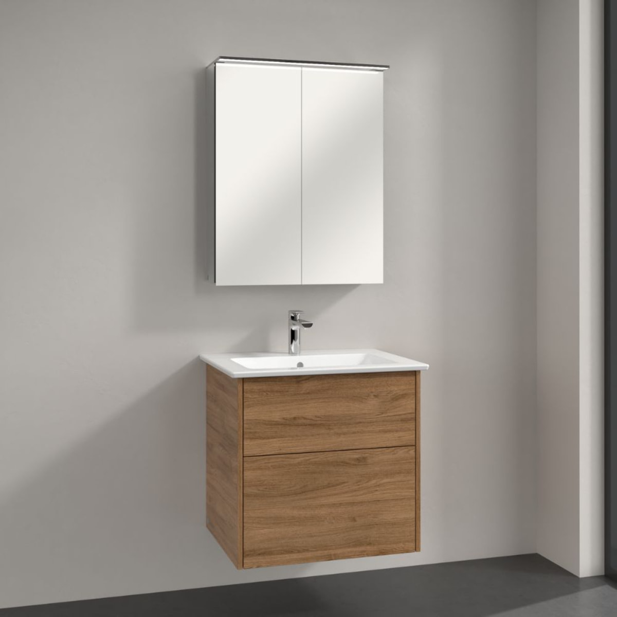 Armoire de toilette Finero en saillie avec éclairage 22 x 60,7 x 75,8 cm