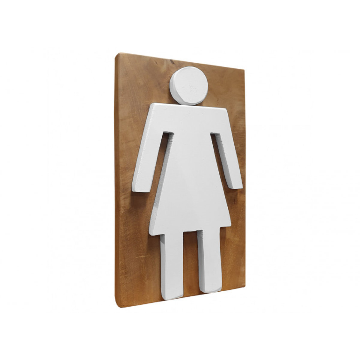 Décoration signalétique pour WC homme/femme en bois de teck - KATH