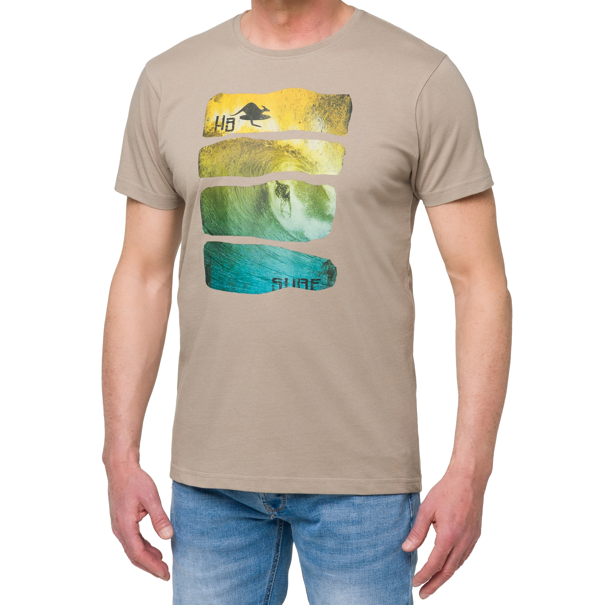 T-shirt WAVES 100% cotone Khaki