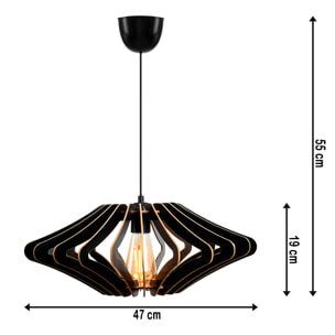 Juego de 2 Lámparas de techo 55 cm. negro, tipo E 27 Max 45 - 60 W