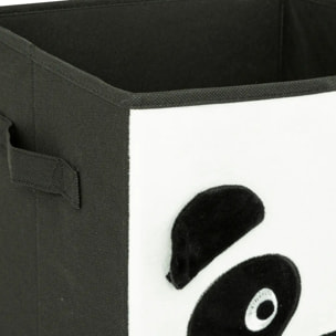 Boîte de rangement enfant panda "Joey" noir & blanc 29x29cm