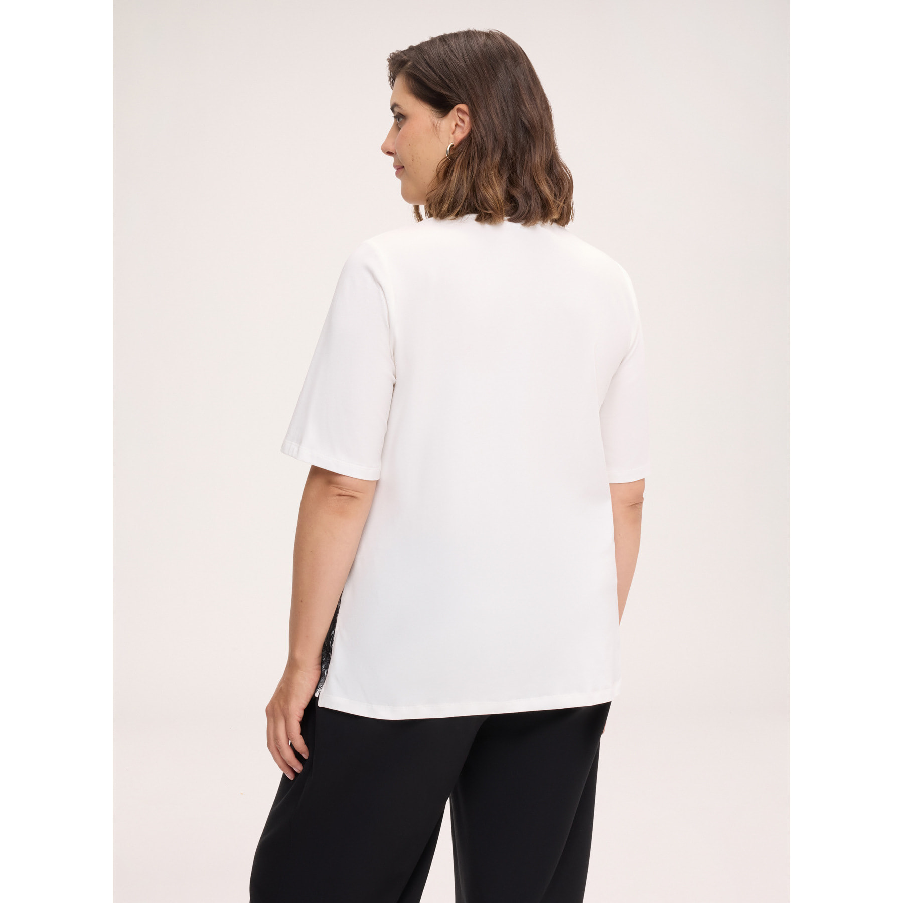 Fiorella Rubino - T-shirt con top in pizzo - Bianco