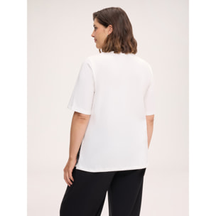 Fiorella Rubino - T-shirt con top in pizzo - Bianco