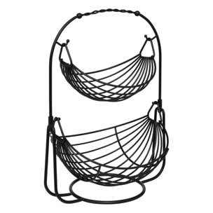 Corbeille à fruits Black Edition 2 niveaux noir