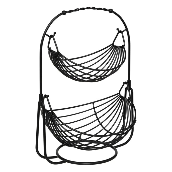 Corbeille à fruits Black Edition 2 niveaux noir