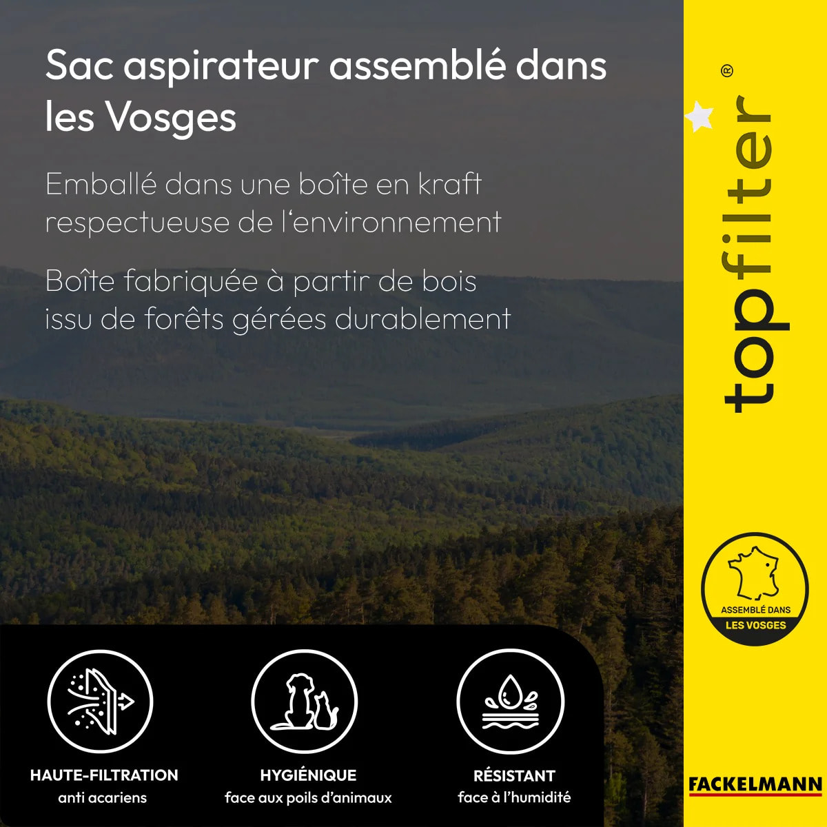 Lot de 4 sacs aspirateur Rowenta et Moulinex TopFilter Premium