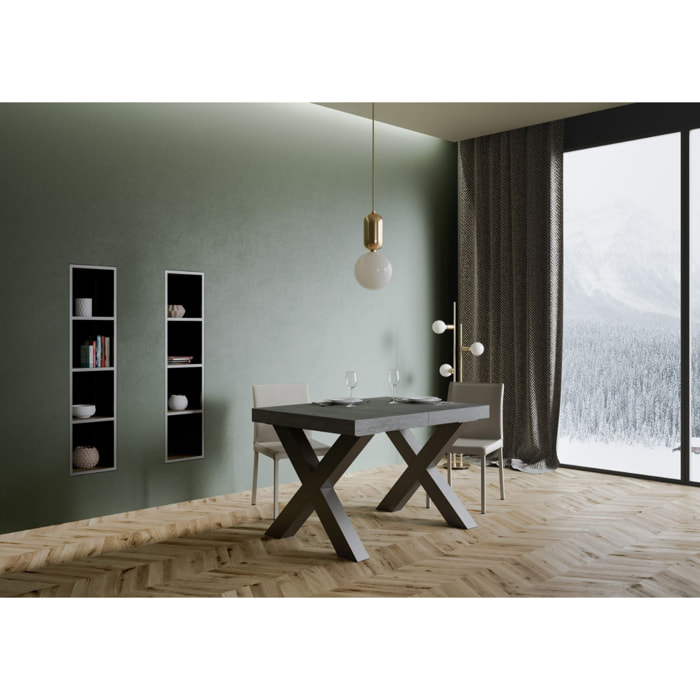 Tavolo allungabile 90x120/224 cm Traffic Cemento telaio Antracite