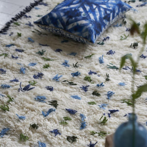 Tapis shaggy fait main en laine motif géométrique ILAL