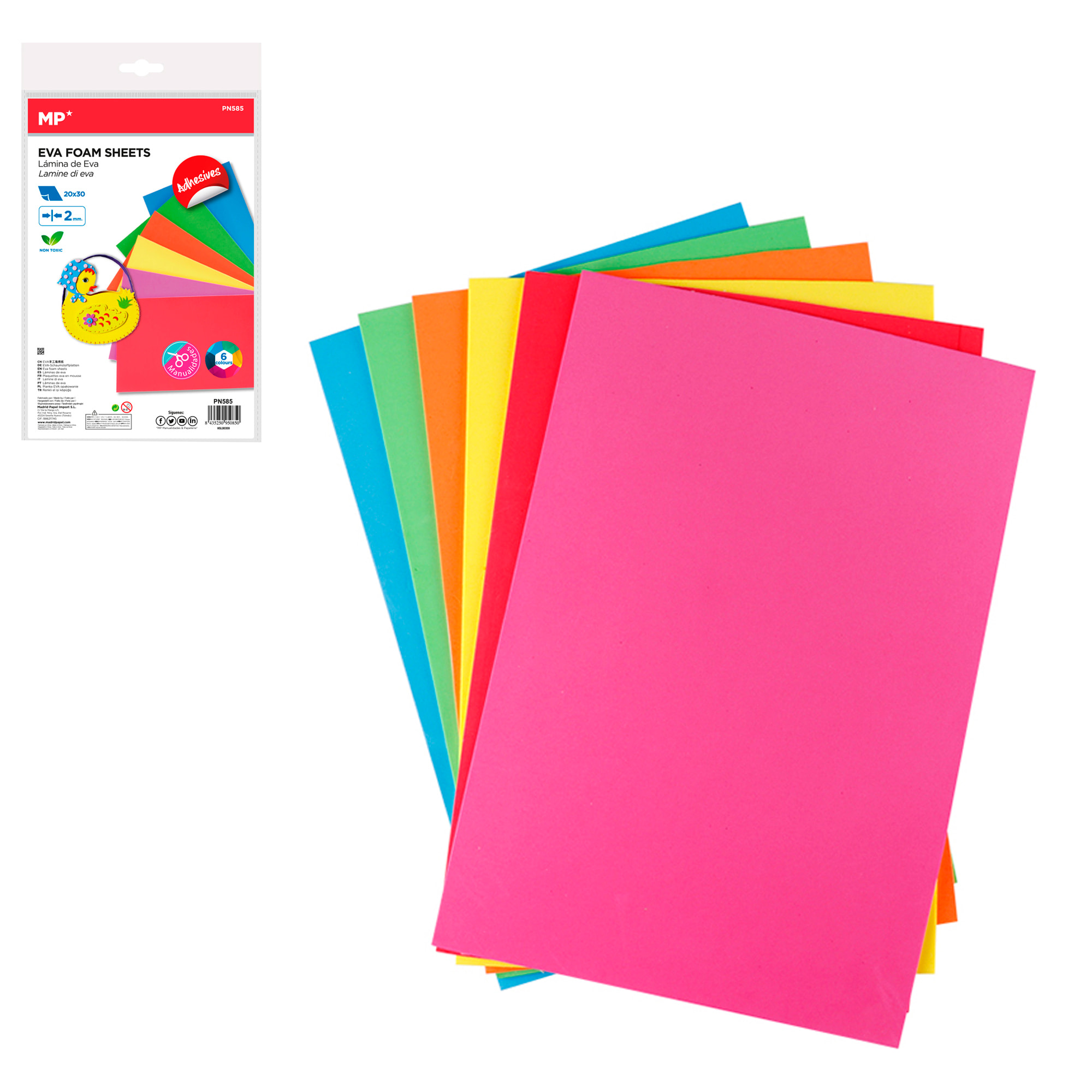 GOMMA EVA CON ADESIVO 6 Uds. 20 x 30 cm