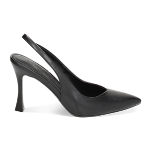 Décolleté slingback nere, tacco 9,5 cm