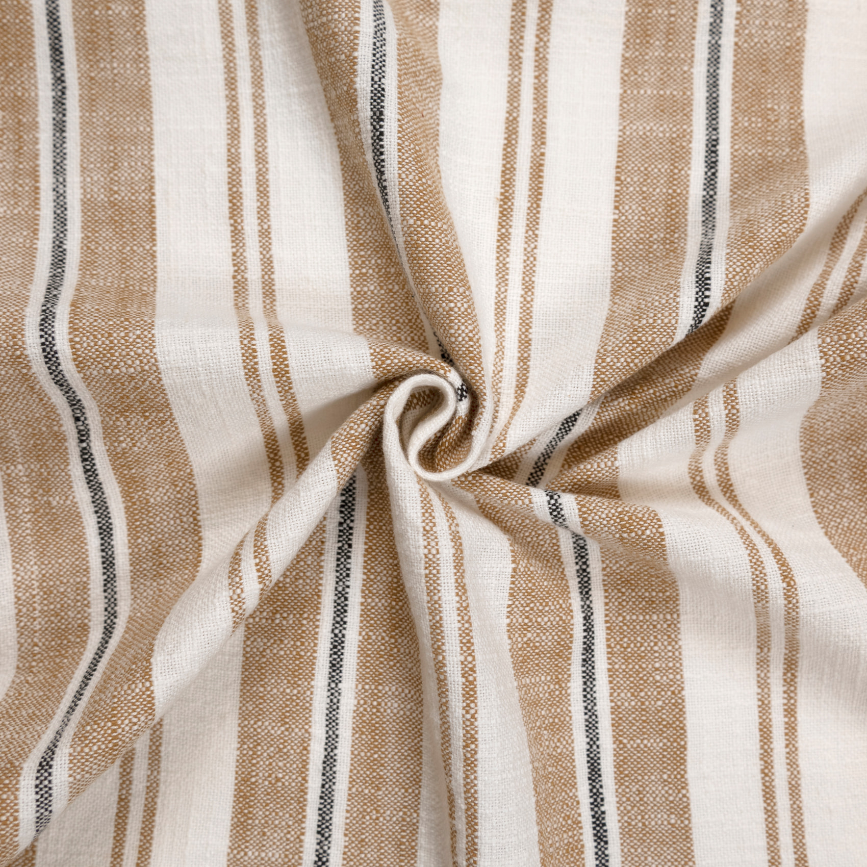 Édredon 100% coton rayures tapissier deux faces LOURMARIN - Jaune Ocre