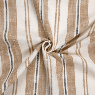 Édredon 100% coton rayures tapissier deux faces LOURMARIN - Jaune Ocre