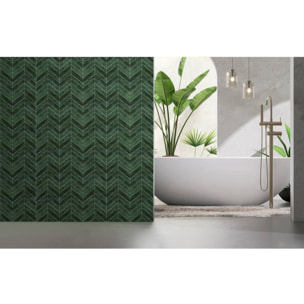 2 stickers muraux Caro chevrons 30x30cm vert foncé