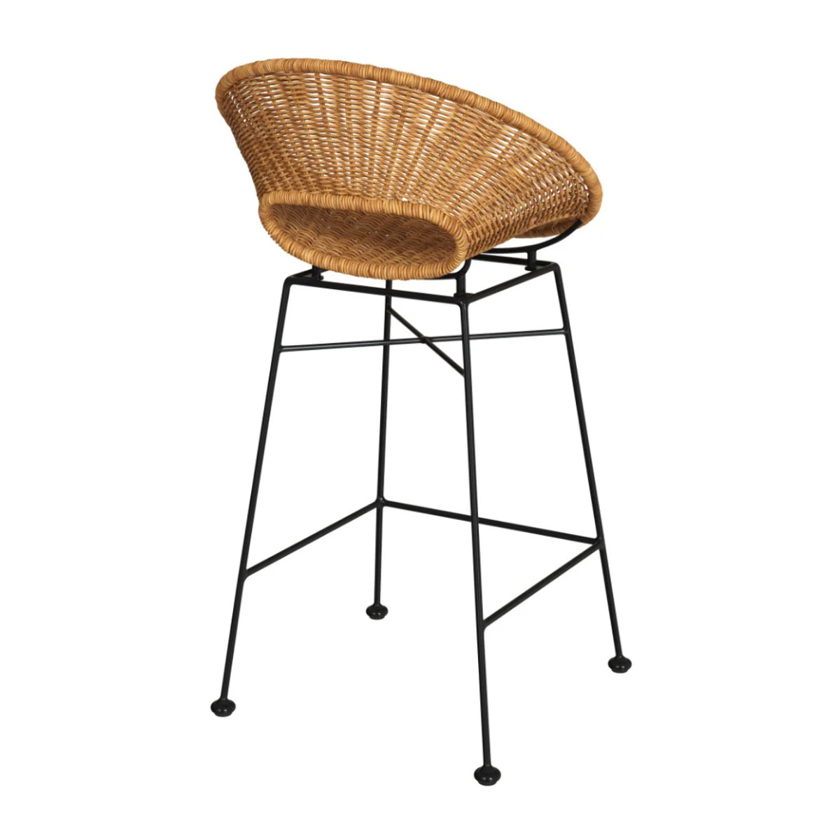 Lot de 2 tabourets pour îlot central 65 cm en résine tressée - Rava