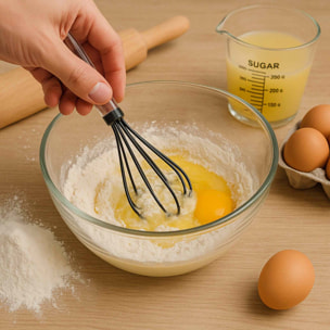 Set de horneado en silicona antracita: taza medidora, espátula, batidor y cepillo - resistente hasta 425°c