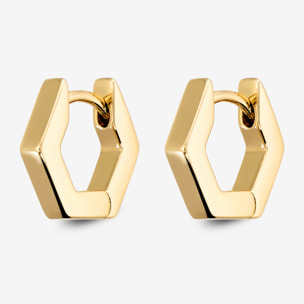 Orecchini a Cerchio Bullone placcati Oro Giallo 18Kt