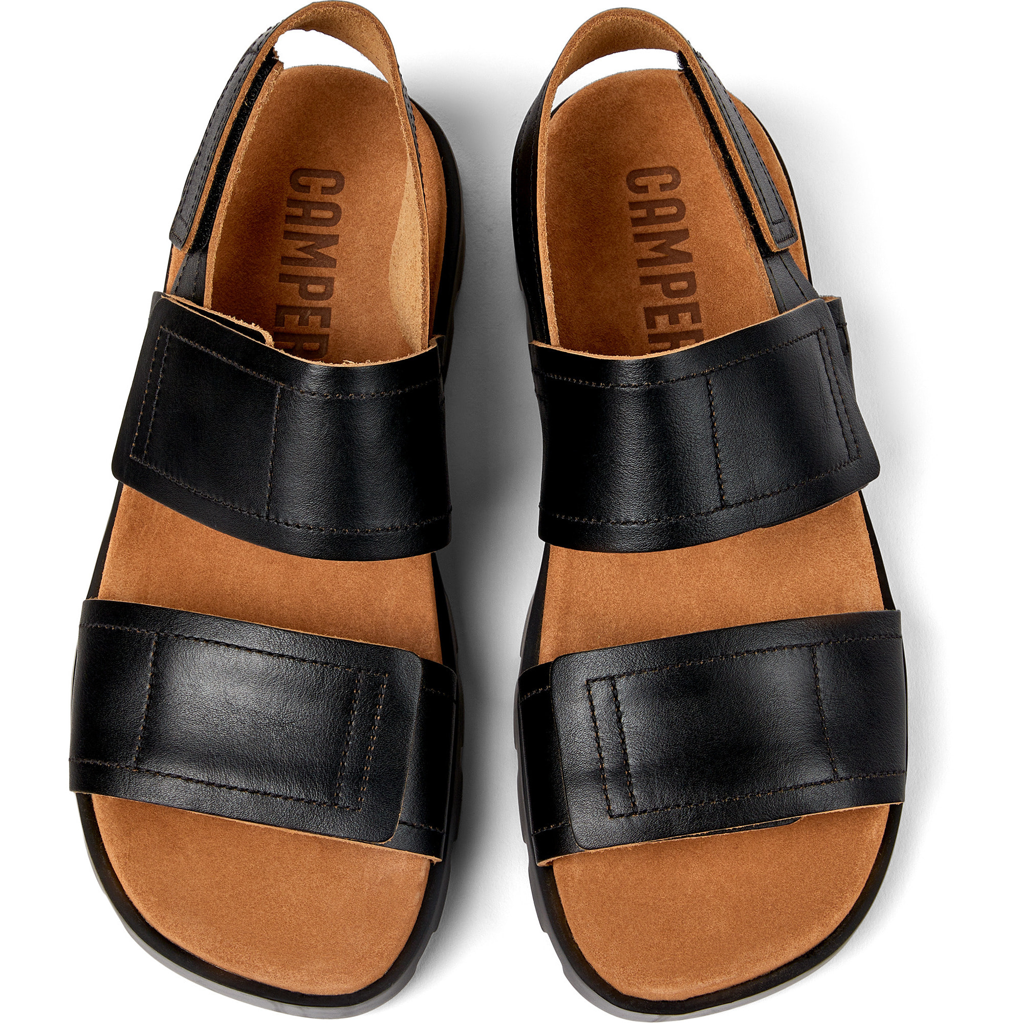 Sandalias - CAMPER Brutus - Negro - Cuero liso