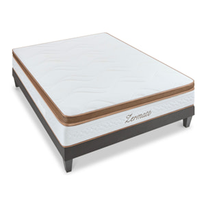Ensemble Matelas Memoire de forme Zermatt avec sommier en bois